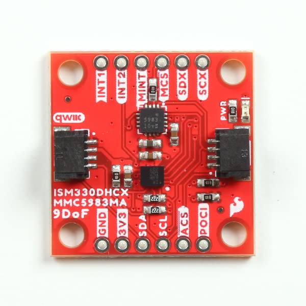 SparkFun 9DoF IMU Breakout - ISM330DHCX, MMC5983MA (Qwiic) 3D Digital Accelerometer and Gyroscope -Triple Axis Magnetometer -6DoF IMU Supply Voltage: 1.71V to 3.6V