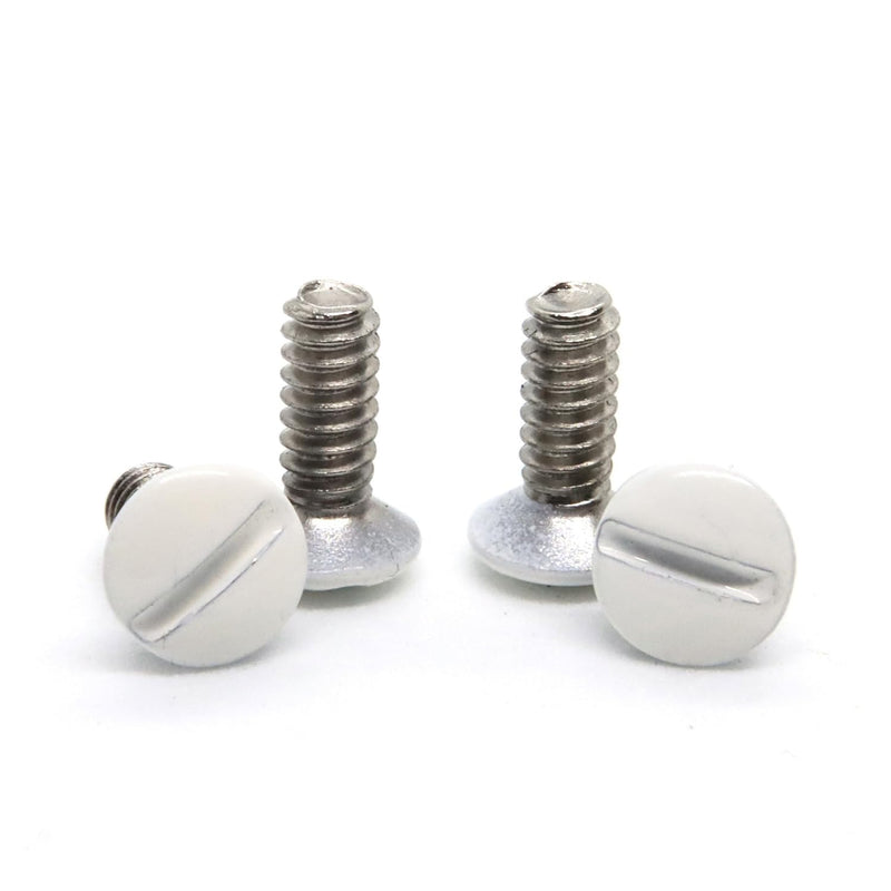 Maxmoral 150PCS 6-32 Thread American Switch and Socket Panel White Painted Screw Wall Plate Screw Long Electrical Outlet Screw Power Outlet Carbon Steel Screw for Replacement of Lost or Painted Screw