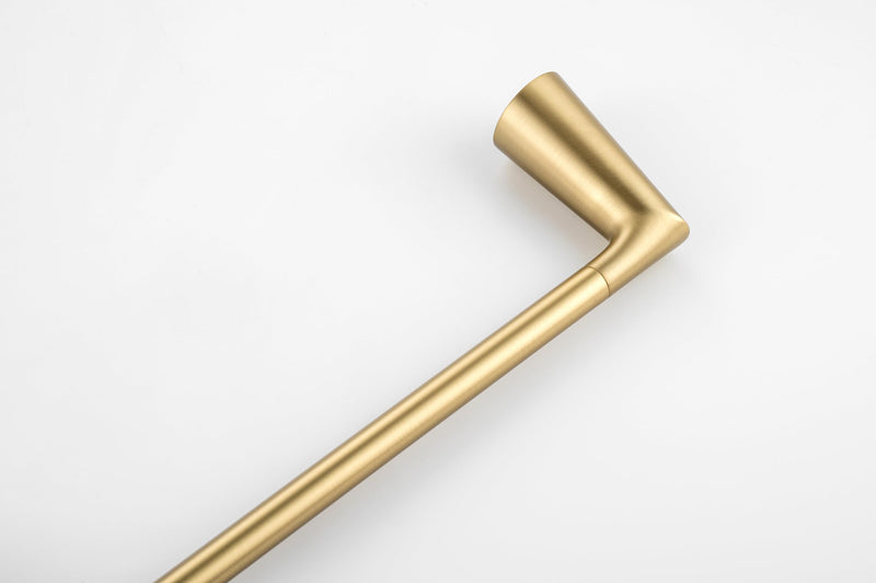 Wall-Mounted Towel Bar- Inspire Series, Heavy Duty, Rustproof Zinc Alloy and SUS201 Hand Towels Holder for Bathroom and Kitchen, Modern Towel Rack Hanger with High Weight Capacity - (Brush Gold) Brush Gold