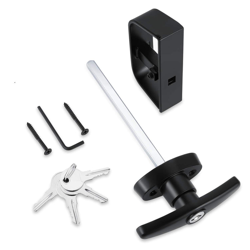 6½" Stem Shed Door Latch T-Handle Lock Kit with 4 Keys,Storage Barn Shed Door Hardware Lock Set