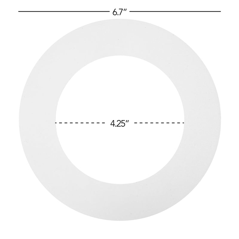 Maxxima 12 Pack 4 in. Goof Rings for Recessed Lights, Can or Canless Lighting Round Downlight Trim Ring, Outer Diameter 6.7” Inner Diameter 4.25”, Durable Plastic Design, White Extended Trim 4 Inch