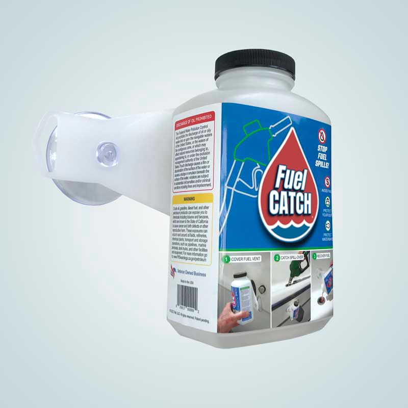 Boat Fuel Vent Overflow Catcher — Prevents Marine Diesel Spills | Reusable, Made in USA | FuelCATCH