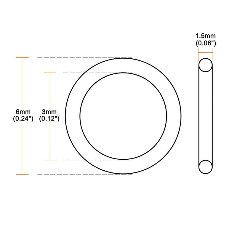 uxcell Silicone O-Rings, 6mm OD 3mm ID 1.5mm Width VMQ Seal Gasket for Compressor Valves Pipe Repair, White, Pack of 30 6mmx3mmx1.5mm