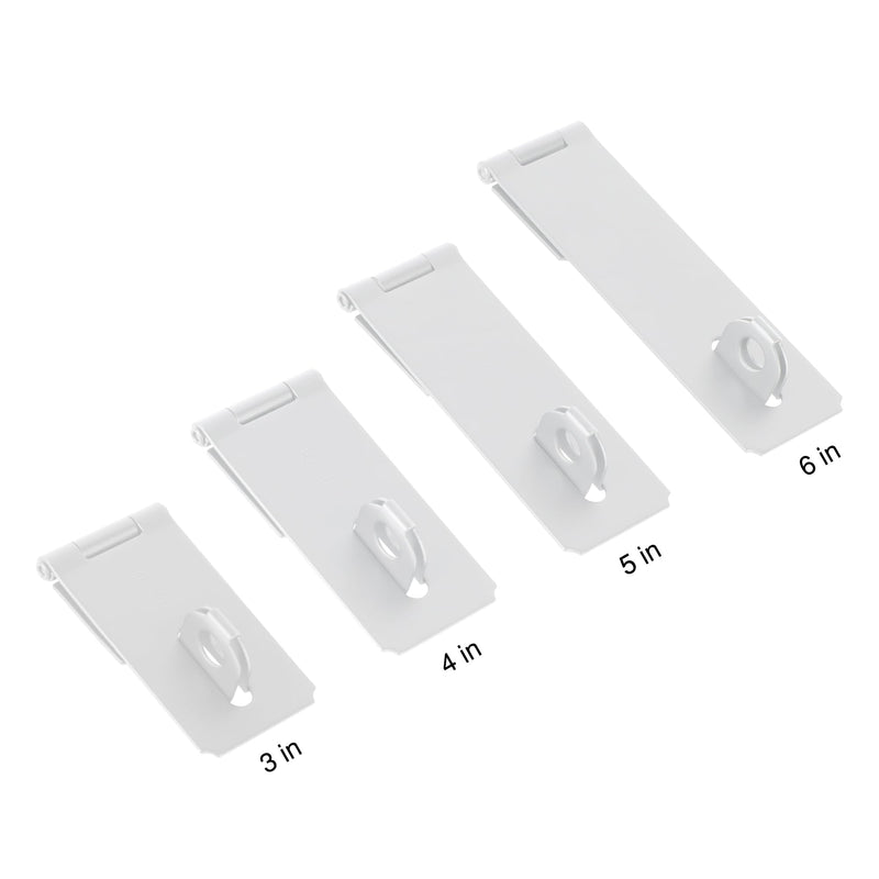 Alise Door Hasp Locks Latch,4 Inch SUS 304 Stainless Steel Packlock Clasp Hasp Lock Latch,Hinge Lock Padlock with Screws for Doors, White Finish 1 Pack 4 Inch