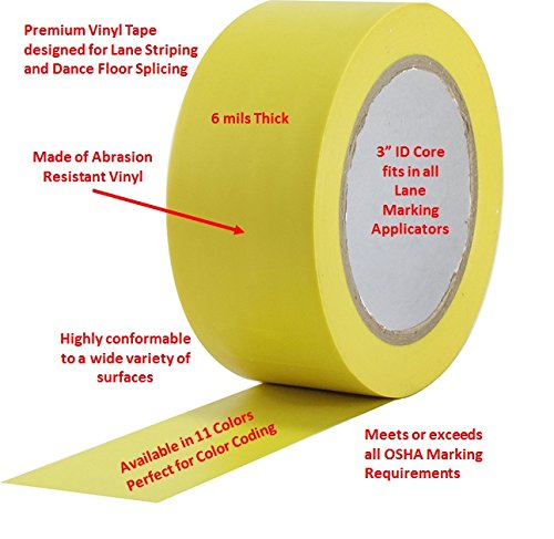 ProTapes Pro 50 Premium Vinyl Safety Marking and Dance Floor Splicing Tape, 6 mils Thick, 36 yds Length x 2" Width, Clear (Pack of 1) 2" x 36 yds