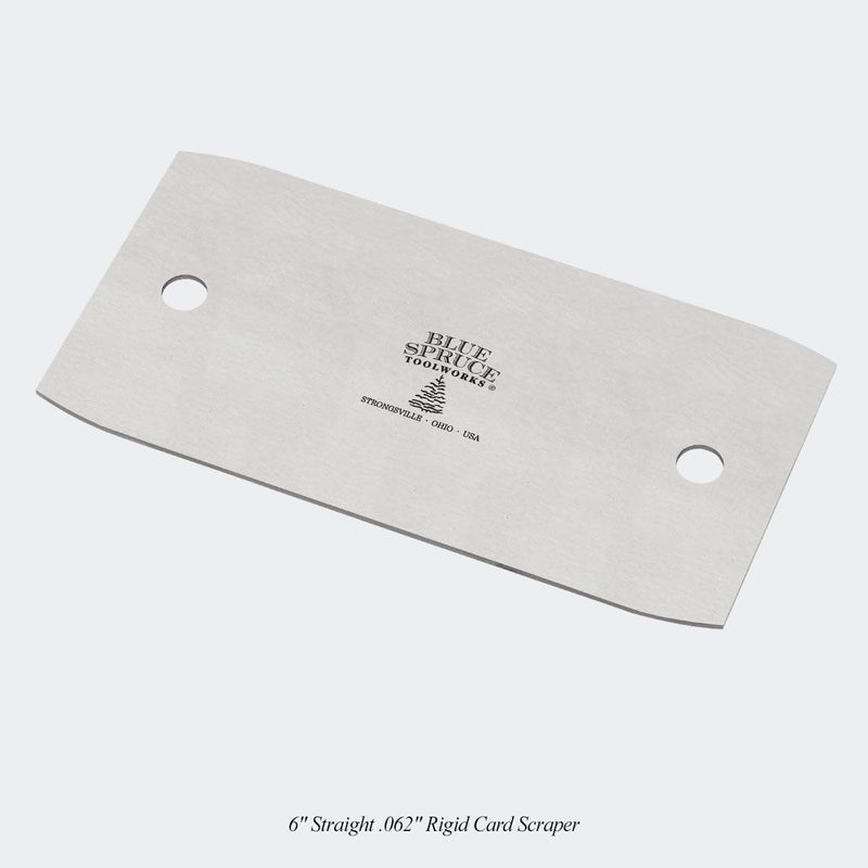Blue Spruce Toolworks Straight 6" Card Scraper Set, 3 Flex Options, Smooth and Refine Flat Surfaces, Rectangular Card Scraper for Woodworking, USA Made