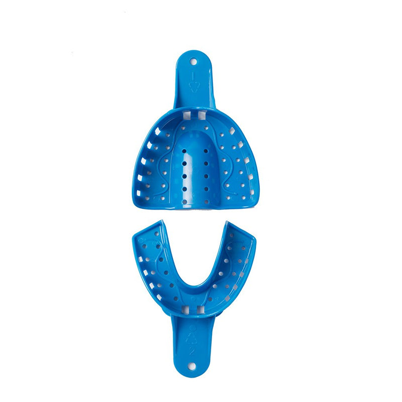 SNAWOP Dental Impression Trays 12PCS Perforated Plastic Holder for Impression Matrials Multi Sizes (6PCS Upper+6PCS Lower L) 6PCS Upper+6PCS Lower L