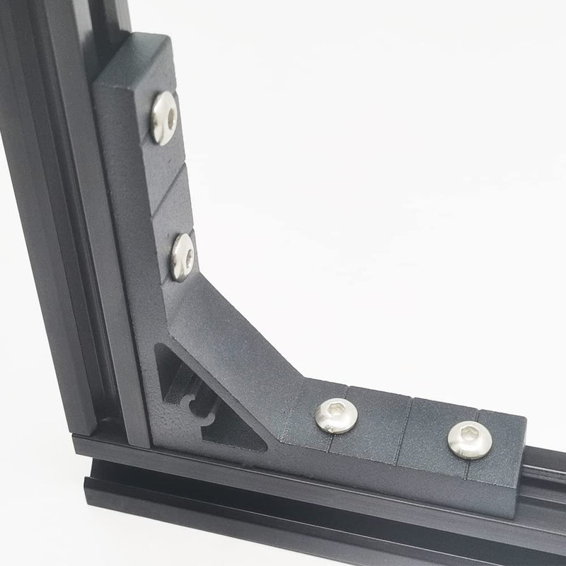 Iverntech 4pcs Black Corner Bracket 78x78mm, 4 Hole Inside Strong Support Corner Brackets Gusset for 2020 Aluminum Extrusion Profile with 16Pcs M5 Screws + 16Pcs M5 T Nuts Black 4 Pcs 7878
