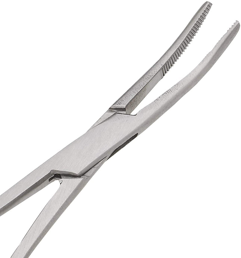 SURGICAL ONLINE 2 Piece Curved & Straight 8" Hemostat Set, Stainless Steel Locking Tweezer Clamps - Ideal Hemostats for Nurses, Fishing Forceps, Crafts and Hobby 2 Count (Pack of 1)