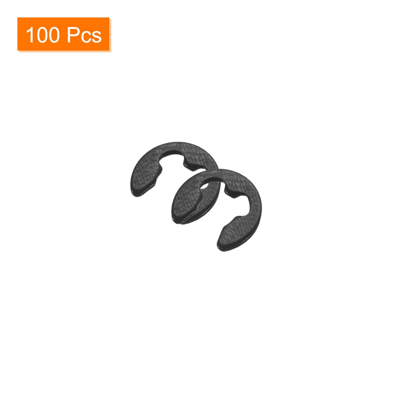 uxcell 100 Pcs External Retaining Rings, 1.5mm 65Mn Carbon Steel E-Clip External Circlip Snap Rings Round Wire Snap Rings for Valves Electrical Appliances