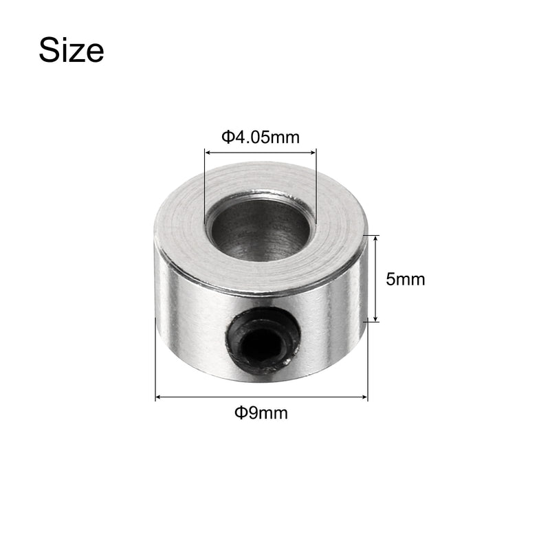 uxcell 20pcs Set Screw Collars 4.05mm Bore Shaft Collars, 9mm OD, 5mm Width, Drill Stop Collar, Carbon Steel Drill Bits Depth Collars