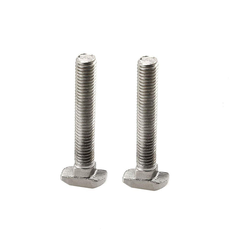 10pcs M5 x 30mm Hammer Head Bolt T Screw, 10pcs M5 Hexagon Flange Nuts Set, Carbon Steel Nickel Plated for 2020 Series Standard T-Slot Aluminum Profile
