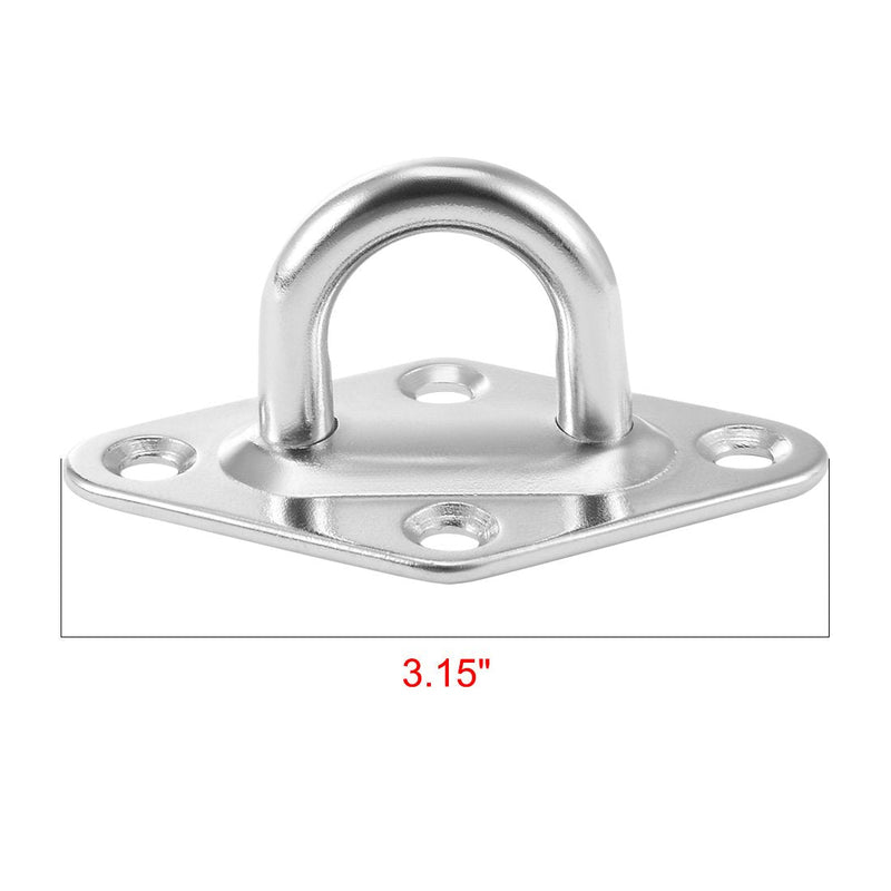 uxcell 316 Stainless Steel 8mm Thick Ring Sail Shade Diamond Pad Eye Boat Rigging 4pcs