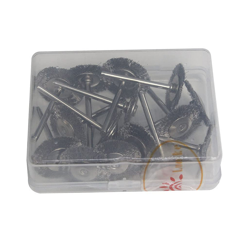 15 Pcs T Shape Stainless Steel Wire Brushes Wheel 1/8'' Mandrel Rust Removed Polishing Wheel for Dremel Rotary Tool 15Pcs T shape