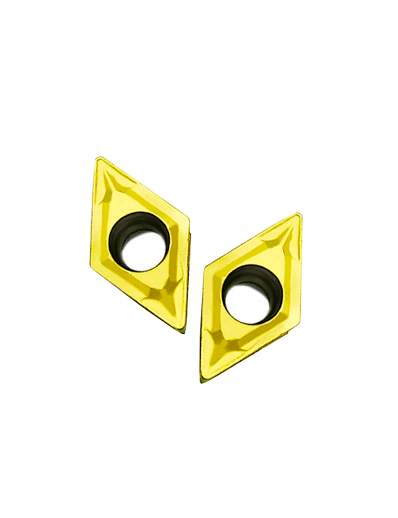 Carbide Inserts for Lathe Tool Holder - 10PCS DCMT21.51 Indexable Solid Carbide Turning Insert Blade 20PCS DCMT070204 yellow