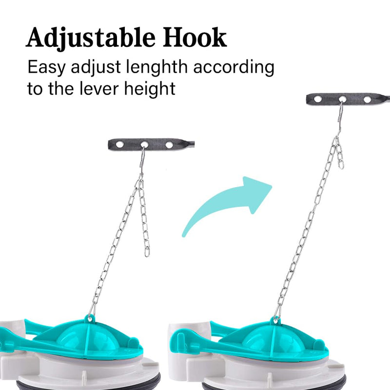 Toilet Flapper Chain, Stainless Steel Toilet Handle Chain, 2 Pack Toilet Flapper Chain Replacement Kit 9.45'' Universal Toilet Chain Toilet Flush Lift Chain Adjustable Length Fits Most Toilet Flappers