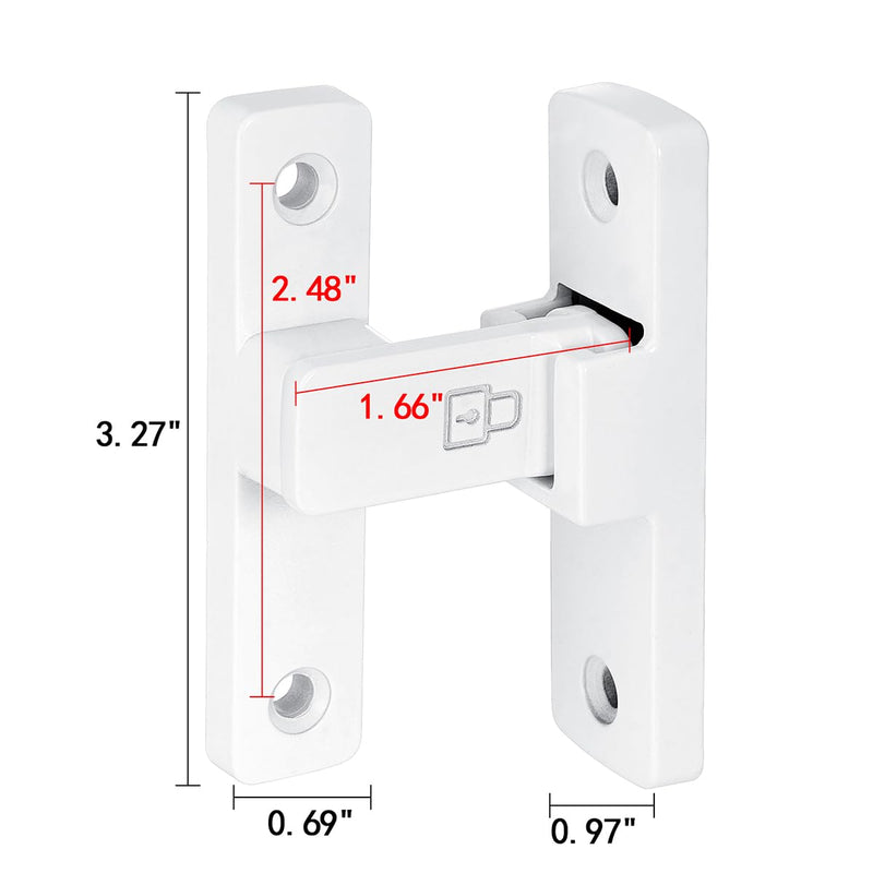 White 90 Degree Barn Door Latches ，Premium Zinc Alloy Latch - Flip Gate Latches ，for Cabinet,Barn,Sliding,Bathroom,Garden Doors Applications White_90 Degree 1