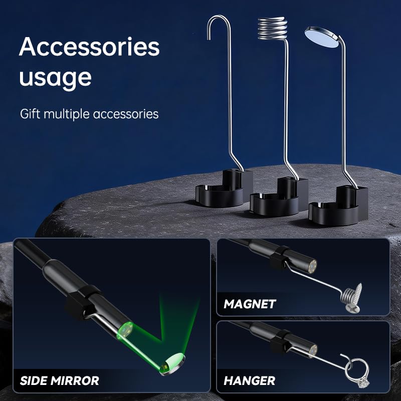 Endoscope Camera with Light: 4.3" 1080P HD Borescope Camera with 8 Adjustable LED Lights, IP67 Waterproof Snake Camera, Ideal for Inspecting Automotive Engines, Pipes, Great Tool for Men (16.5ft)