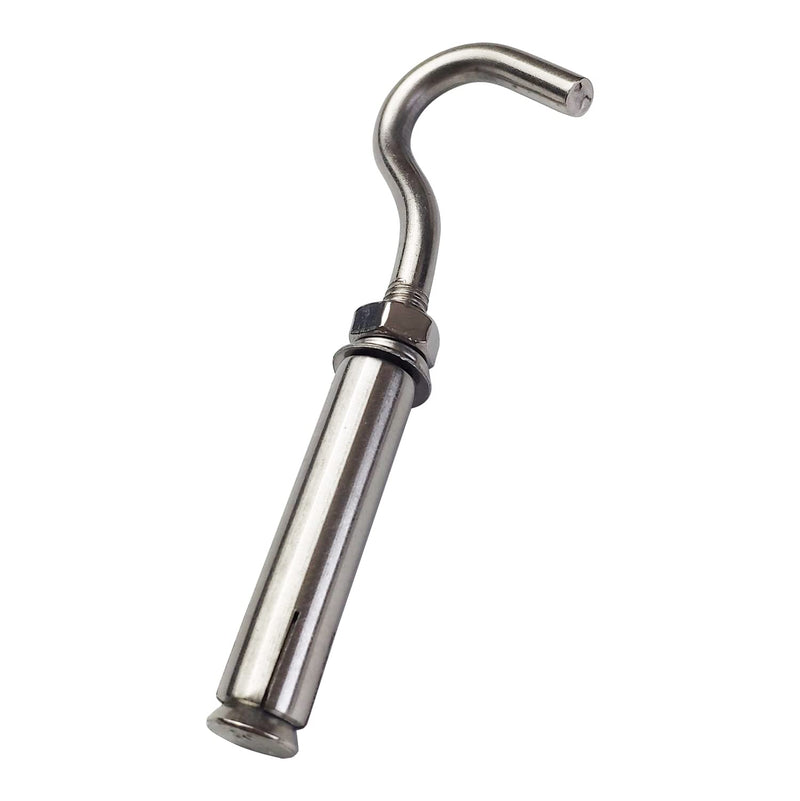Expansion Hook Anchor Bolt 10 Pack M6 304 Stainless Steel Concrete Wall Hook Heavy Duty Open Cup Hook Expansion Bolts for Concrete Wall