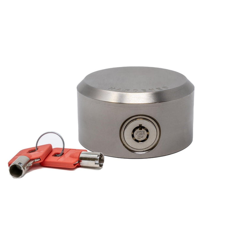 Equipment Lock Puck Lock - Stainless Steel, Multi-Use Uncuttable Lock - Ideal for Gates, Sheds, Roll-Up Doors or Trailers - Padlock Replacement (Keyed Differently) Keyed Differently