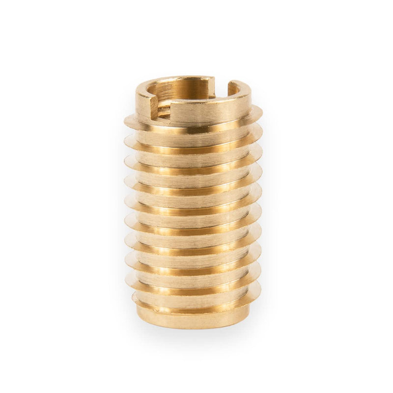 E-Z LOK Brass 3/8-16 Internal Threads, 1.00" Length Wood Threaded Inserts, 6 Pieces, Installation Kit