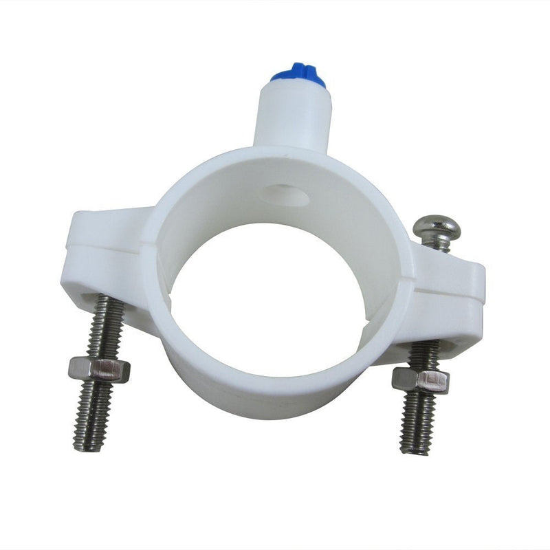 Drain Saddle Valve with 1/4 inch Quick Connect for Under-sink Reverse Osmosis (RO) Systems, 6 feets 1/4 inch Tubing Hose Pipe for RO Water Filter System (white pipe) white pipe