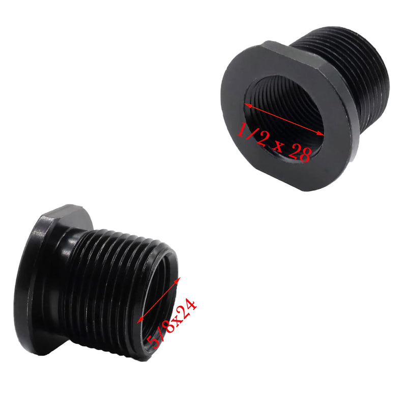 1/2x28 to 5/8x24 Thread Adapter with Crush Washer All Alloy Steel Black Oxide Finish (black-1p c s)