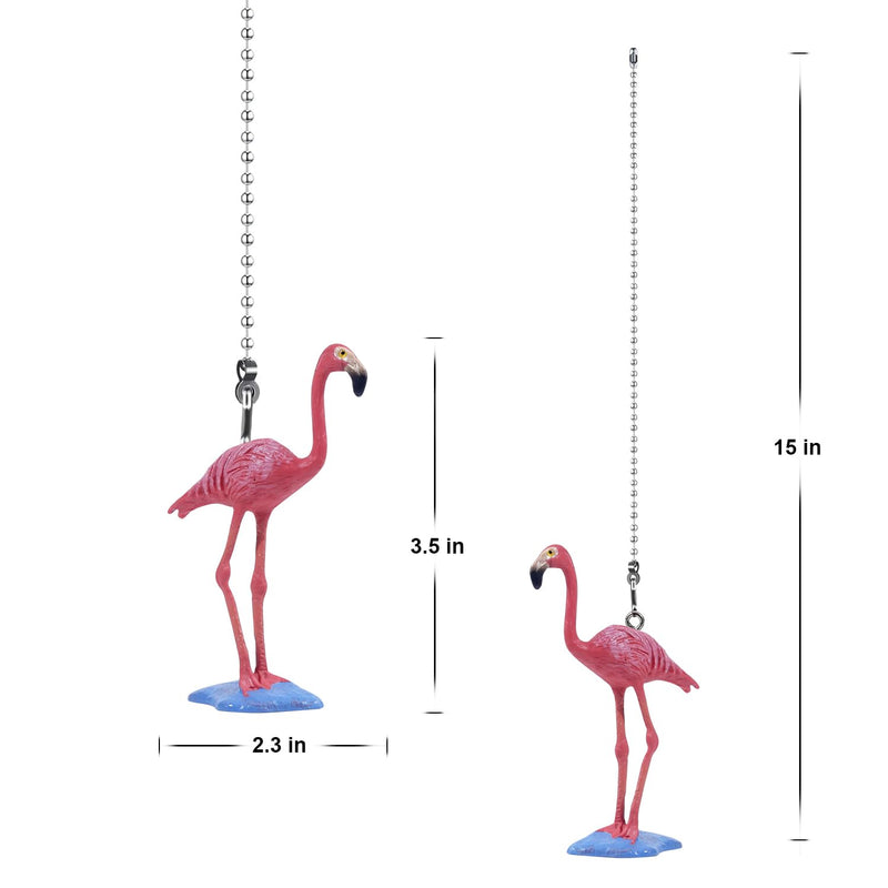 Flamingo Ceiling Fan Pull Chain,Cute Realistic Flamingo Animal Fan String Pulls Charm Extension Decorative,12in 3mm Diameter Beaded Fan Light Pull Chains Extender Ornament for Kids Room