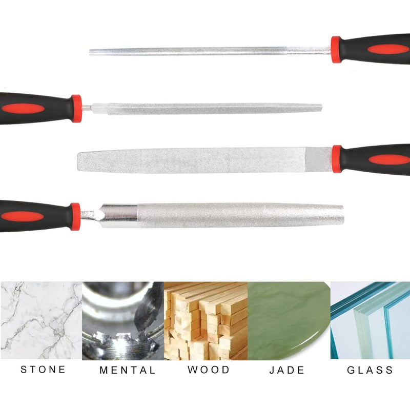 YKLP 8inch Diamond Coated Flat File Plastic Handle Hand Tools for Grinding on Glass, Stone, Marble, Rock, Bone 120 Grit2