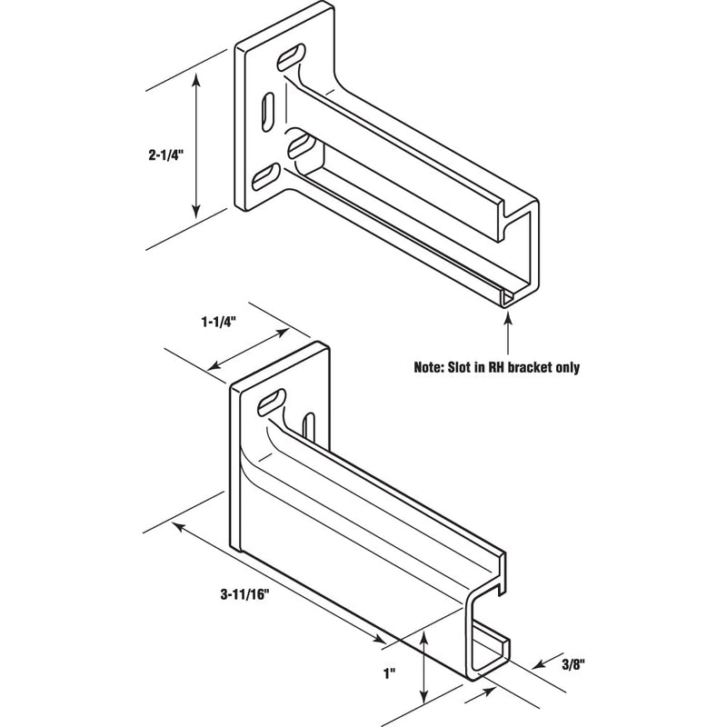 Prime-Line R 7265 Drawer Track Back Plate, 3/8 In. x 1 In., Plastic, Off-White (1 Pair) 1 Count (Pack of 1)
