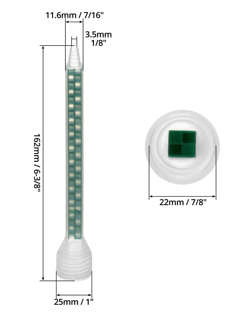 QWORK Epoxy Mixing Nozzle, Static Mixing Nozzle Tip for Adhesive Cartridges, Pack of 20 20 Pcs