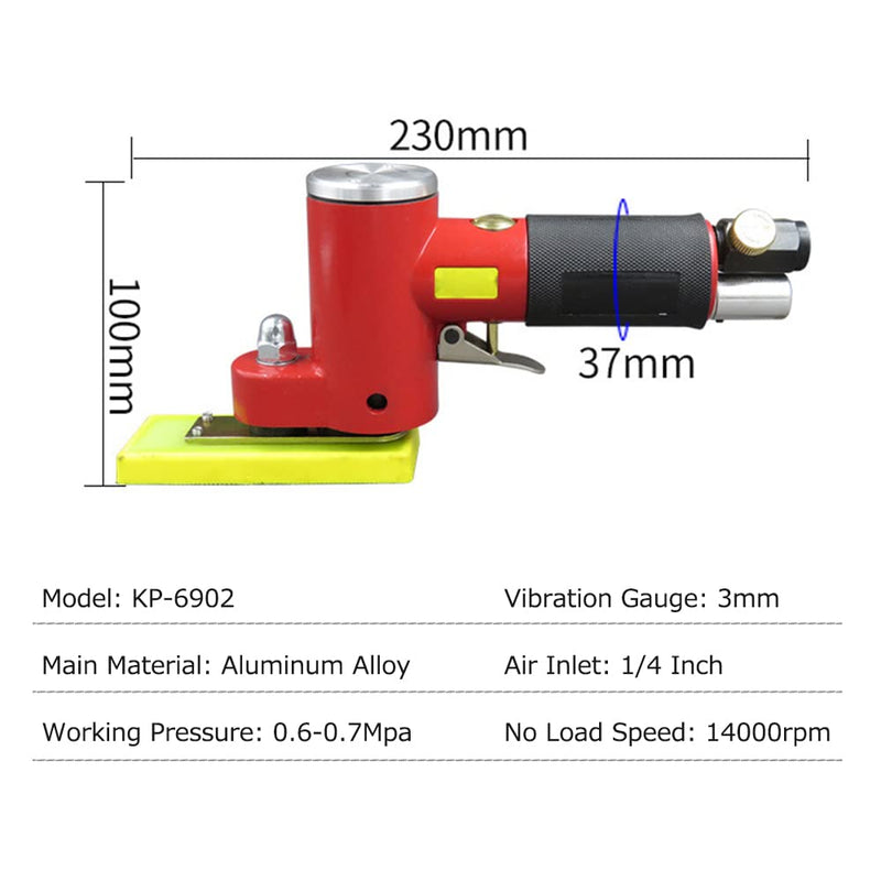 Mini Straight Line Air Polisher,Mini Straight Line Air Sander with 2 Sanding Pads Random Orbital Pneumatic Sander Air-Operated Handheld Polisher Waxer for Auto Body Work Furniture Wood Metal Su KP-6902