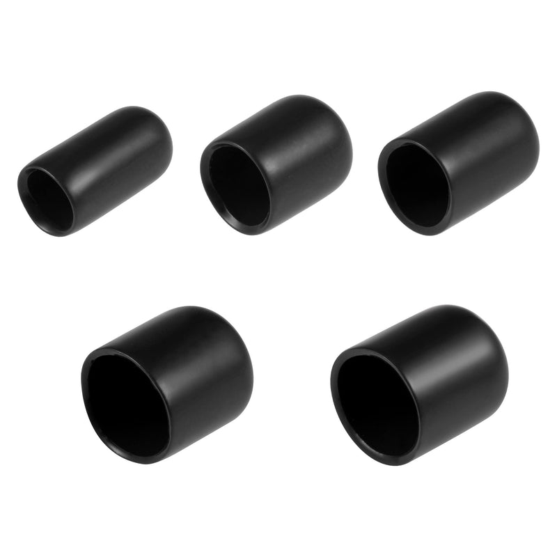 uxcell 25pcs Round Rubber End Caps 1/4" 3/8" 1/2" 5/8" 3/4" Black Vinyl Cover Screw Thread Protectors Assortment Kit 25