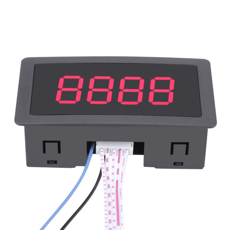 DC 8-24V Digit Counter, 4 Digit LED Digital Display 0-9999 Up/Down Plus/Minus Panel Counter Meter with Cable (Red) Red