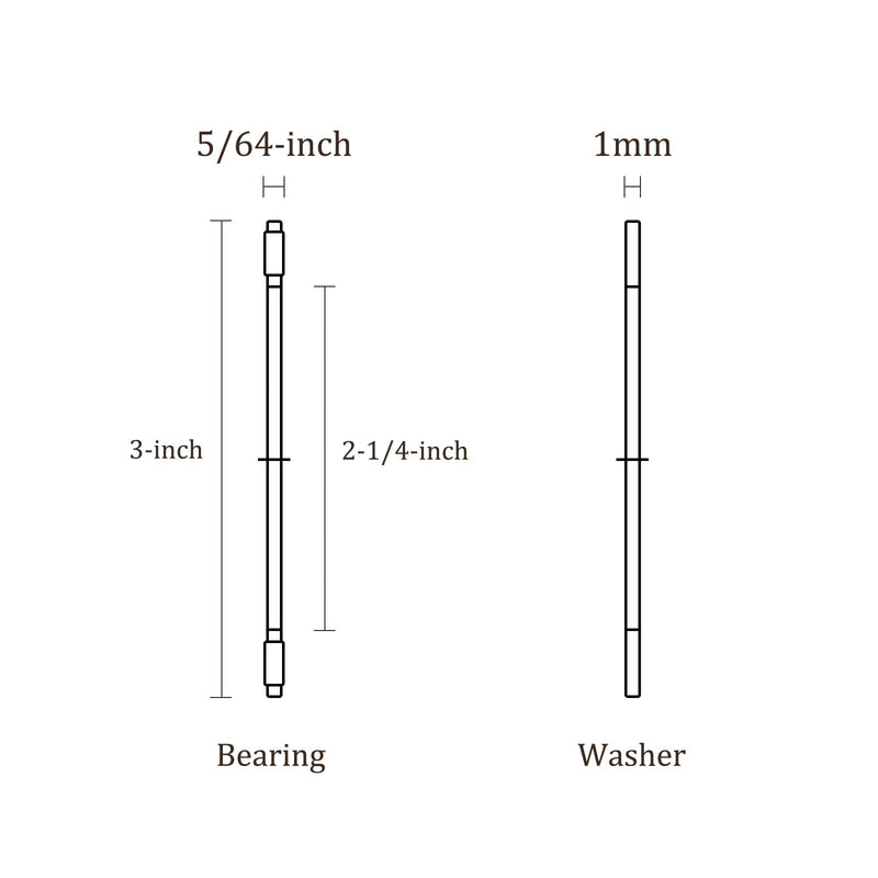 NTA3648 Thrust Needle Roller Bearings - [2-1/4 Inch x 3 Inch x 5/64 Inch] with Washer for Conveying Equipment Use, Chrome Steel 2-1/4 Inch x 3 Inch x 5/64 Inch 1