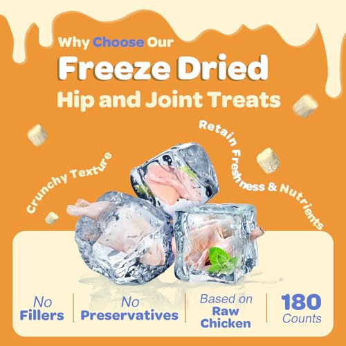 Pumpkin Powder for Dogs & Glucosamine for Dogs, 180 Freeze Dried Bites