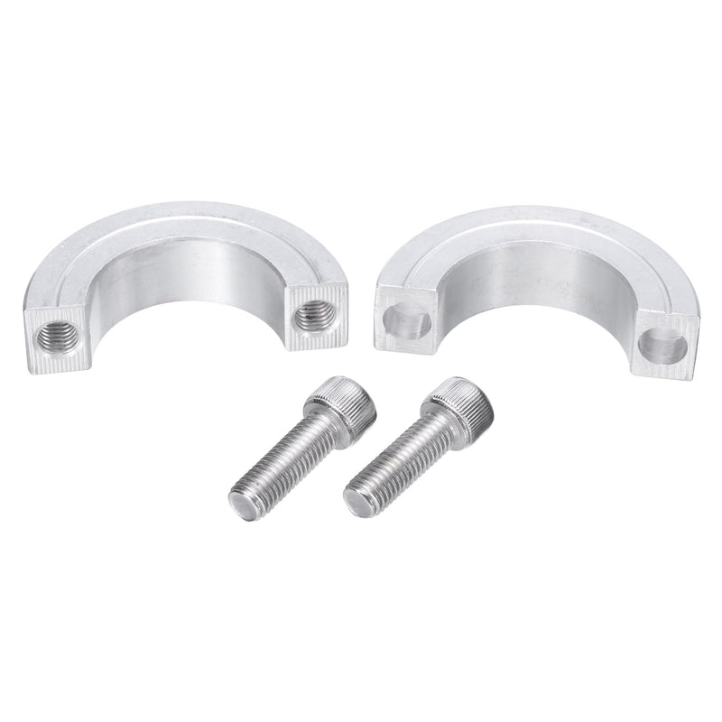 uxcell Double Split Clamp-On Shaft Collar for 1-1/8" Shaft, Two-Piece Clamping Collar, 1-7/8" OD, 1/2" Thickness, Aluminum Alloy Set Screw Split Collar Clamp