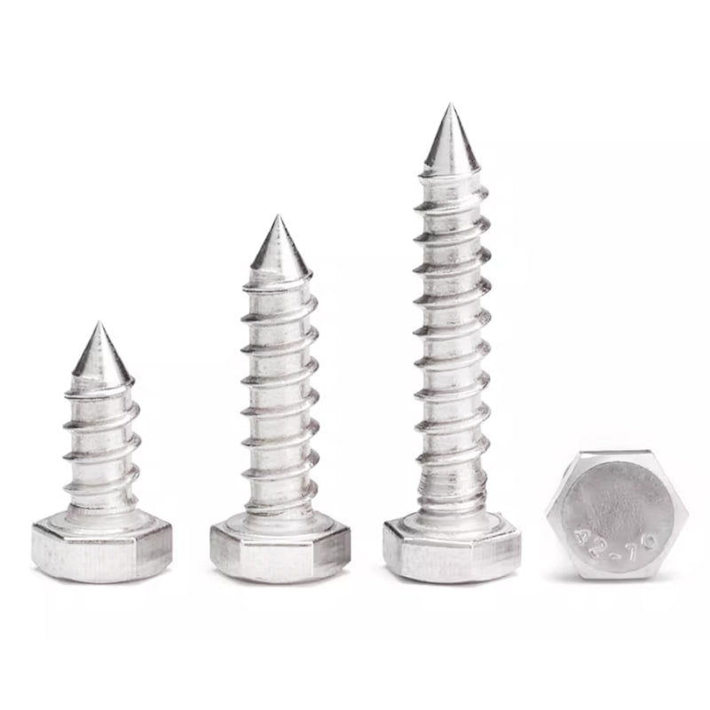 1/4 X 1-1/2" Hex Head Lag Screws Bolts, 304 Stainless Steel 18-8, Hexagon Head Wood Screws Hex Lag Screws, Pack of 20 1/4 X 1-1/2"