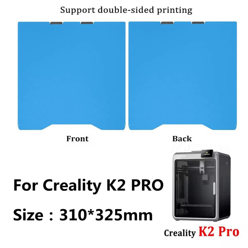 Cool Plate for Creality K2 /K2 Pro 3D Printing Blue PEI Cold Build Plate High Temp 300°C K2 Spring Steel (310 * 325mm) 310*325mm