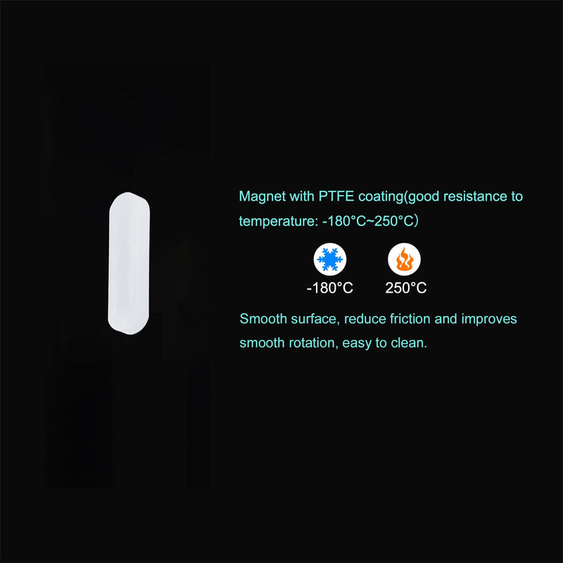 MECCANIXITY Magnetic Stirrer Mixer Stir Bar Rod 30mm(1.18") x8mm Cylinder Shape PTFE Coating Magnet White for Laboratory 46Pcs 30mm x8mm