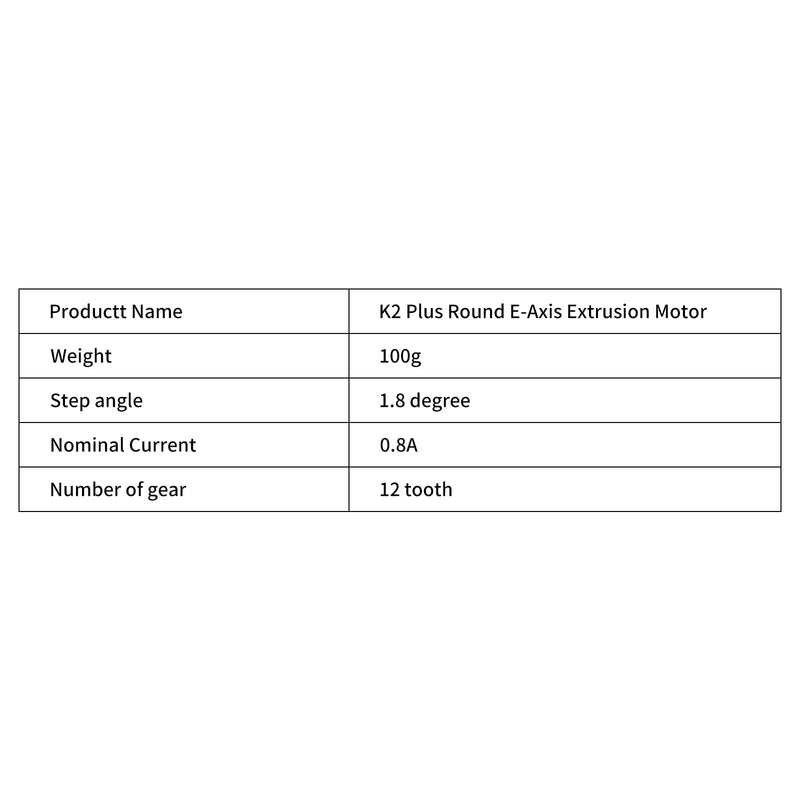 FYSETC 3D Printer Accessories for K2 Plus: Original Extruder Motor 35mm Round Pancake Stepper E-axis with 12 Teeth Shaft Gear Drive Board Connected Cable for K2 Pro FDM Printing Project