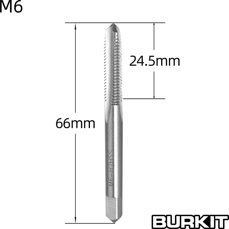 Burkit M6 X 1 Tap and Die Set, M6 x 1.0 Machine Thread Tap and Round Die Right Hand M6x1 - NewNest Australia