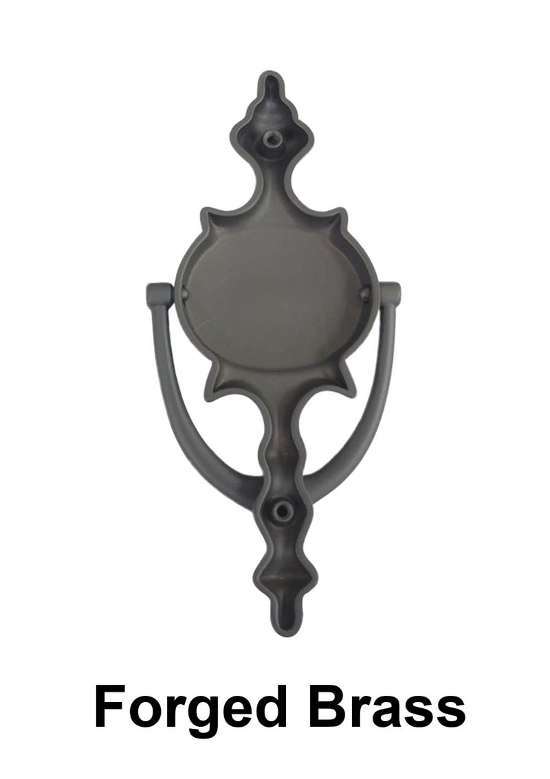 QCAA Solid Brass Door Knocker, 7-3/4", Satin Nickel, 1 Pack, Made in Taiwan