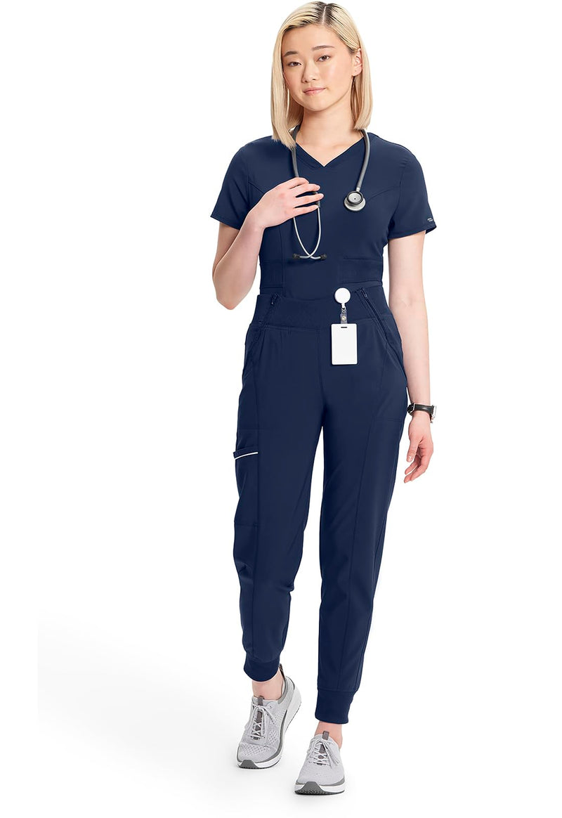 Infinity Cherokee Women's Scrub Jogger Pants Mid Rise with Moisture Wicking 360° Stretch Fabric - CK110A Medium Navy