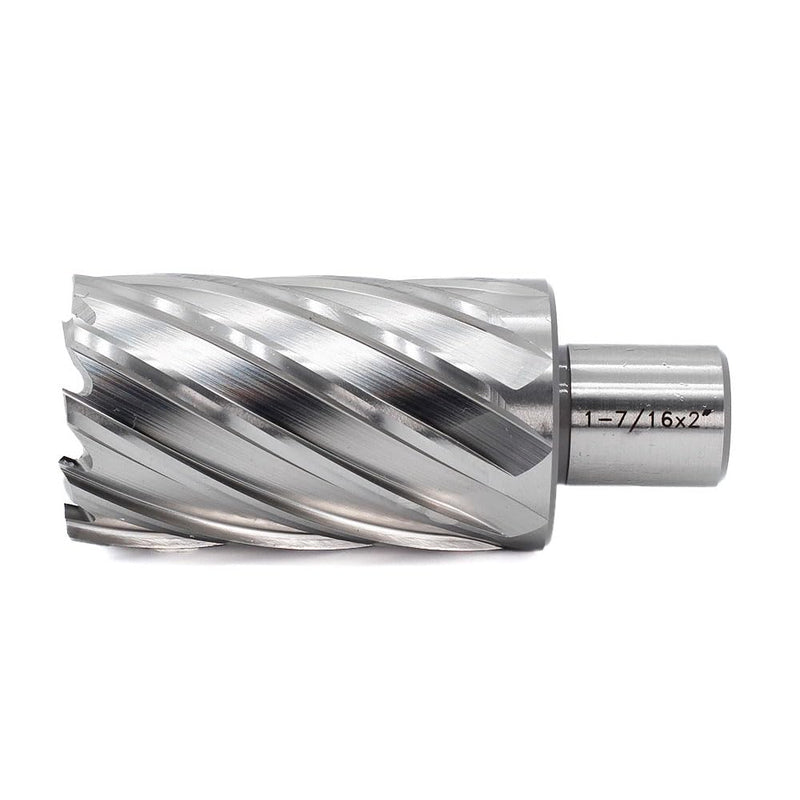 OSCARBIDE 1-7/16"x2 HSS Annular Cutter 3/4" Weldon Shank Mag Bit | 2 Flat Shank | 1-7/16"Cutting Diameter | 2"Cutting Depth | Burr-Free Holes | Rapid Chip Removal | Precision Ground Edges