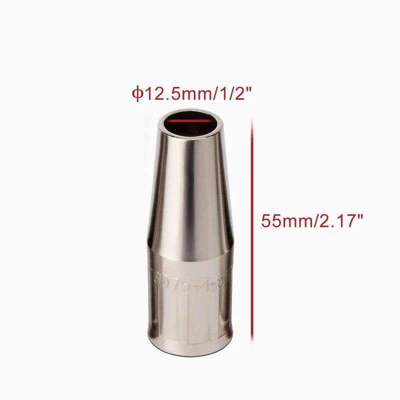Gas Nozzle KP3075-1-50F 1/2" ID Flush Compatible with Lincoln Electric Magnum PRO 100L PRO 175L, & Spool Gun 100SG Parts 5pk KP3075-1-50F 5PK