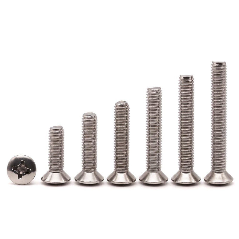 #10-24 x 1-1/4 (50 pcs) Phillips Oval Head Machine Screws, 304 Stainless Steel 18-8, Decorative Domed Head Screws, Countersunk Hole Screws #10-24 x 1-1/4" 50