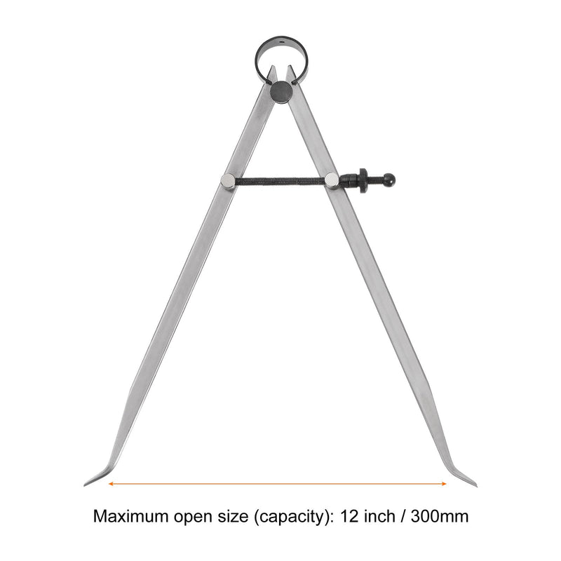 HARFINGTON Spring Joint Caliper 12 inch / 300mm Adjustable Spring Inside Caliper with Solid Nut for Wood Turning Lathe Work