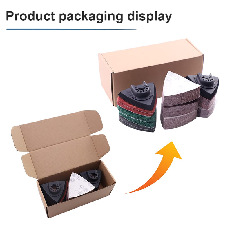 133PCS oscillating Tool Sanding Pads kit,125sandpaper, 2 Triangular Sanding Pads and 6 Triangular Scrubbing Pads for Surface Sanding,Mechanical Maintenance Cleaning, polishing, deburring