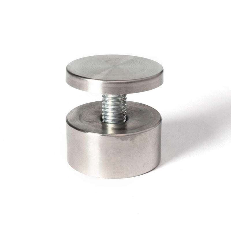 Stainless Steel Standoff 1-1/2 Inch Diameter x 3/4 Inch Barrel Length Brushed Finish for PVC, Glass and Acrylic Sign Stand Off Wall Anchors and Screws 4 Piece Pack for Heavy Signs